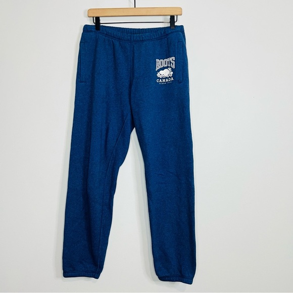 Roots Canada Blue Heathered Fleece Sweatpants M - Picture 1 of 6